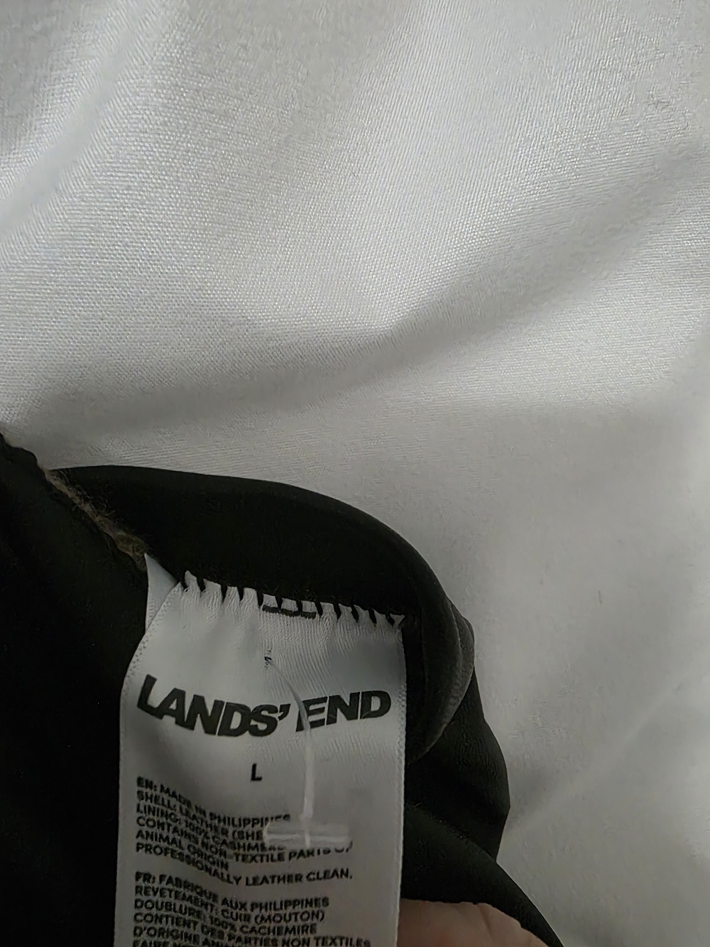 Lands' End Women's Black Leather Driving Gloves - Picture 4 of 4